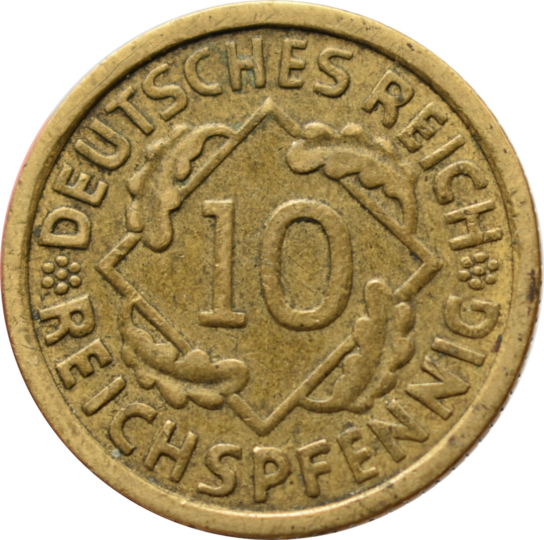 Nemecko - Weimarská republika 10 Reichspfennig 1935 D