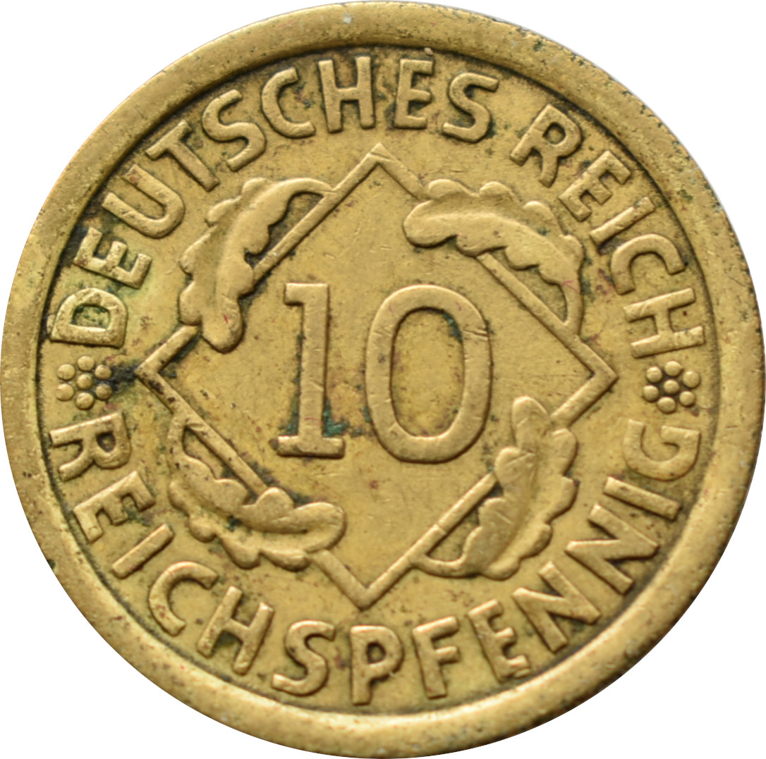Nemecko - Weimarská republika 10 Reichspfennig 1932 F
