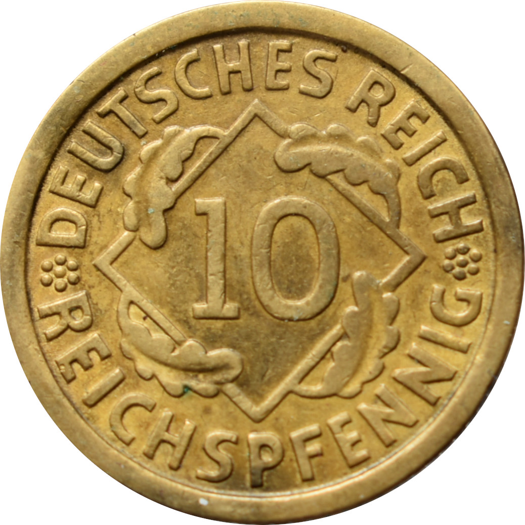 Nemecko - Weimarská republika 10 Reichspfennig 1929 F
