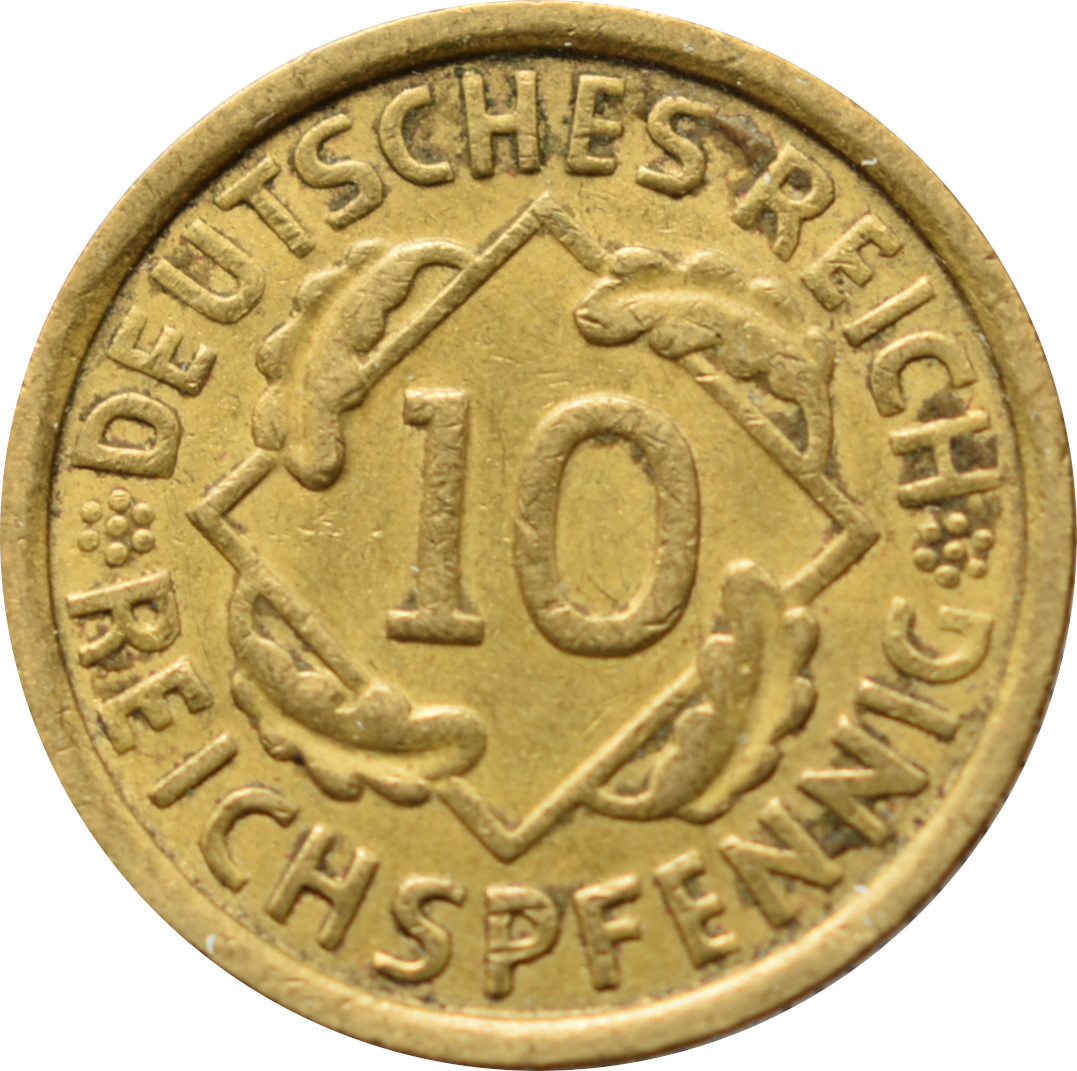 Nemecko - Weimarská republika 10 Reichspfennig 1925 G