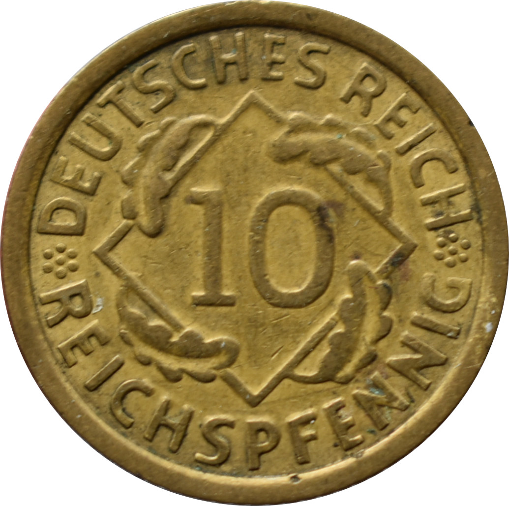 Nemecko - Weimarská republika 10 Reichspfennig 1936 G