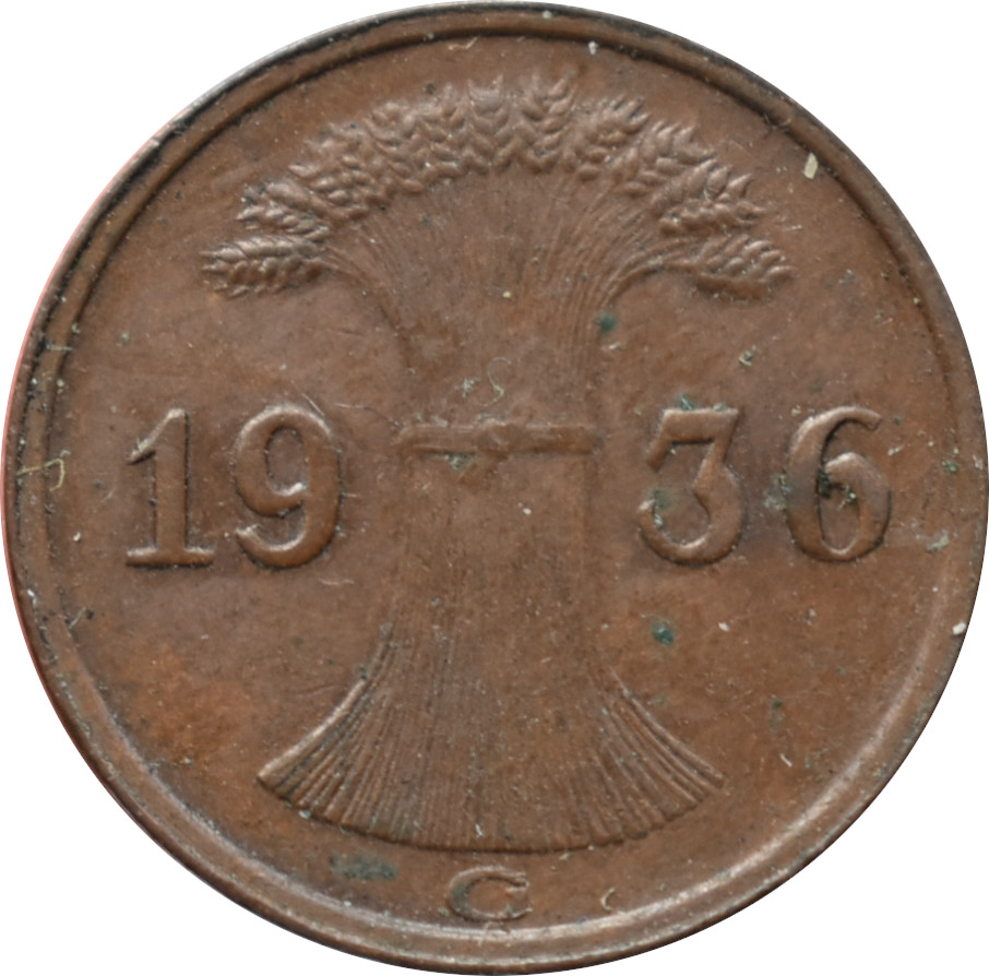 Nemecko - Weimarská republika 1 Reichspfennig 1936 G