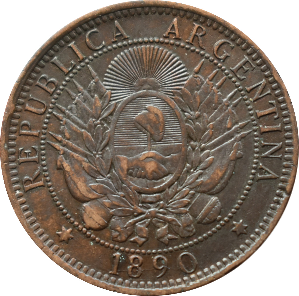 Argentína 2 Centavos 1890