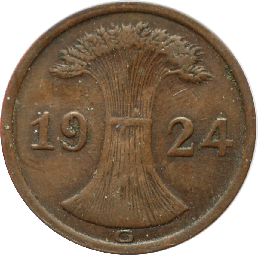 Nemecko - Weimarská republika 2 Rentenpfennig 1924 G