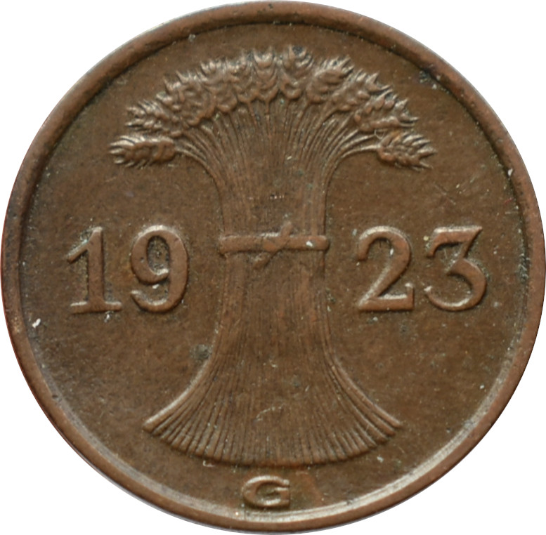 Nemecko - Weimarská republika 1 Rentenpfennig 1923 G