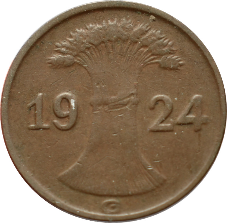Nemecko - Weimarská republika 1 Reichspfennig 1924 G