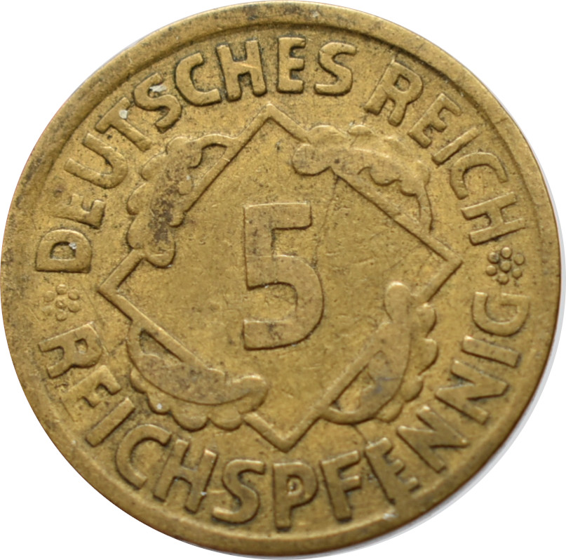 Nemecko - Weimarská republika 5 Reichspfennig 1924 G