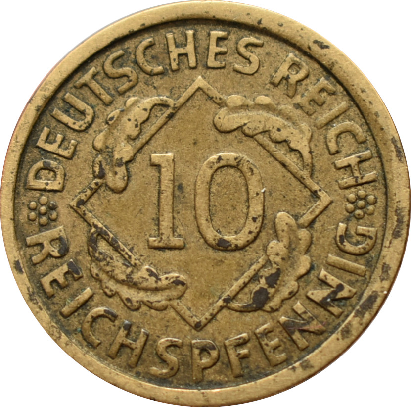 Nemecko - Weimarská republika 10 Reichspfennig 1924 G
