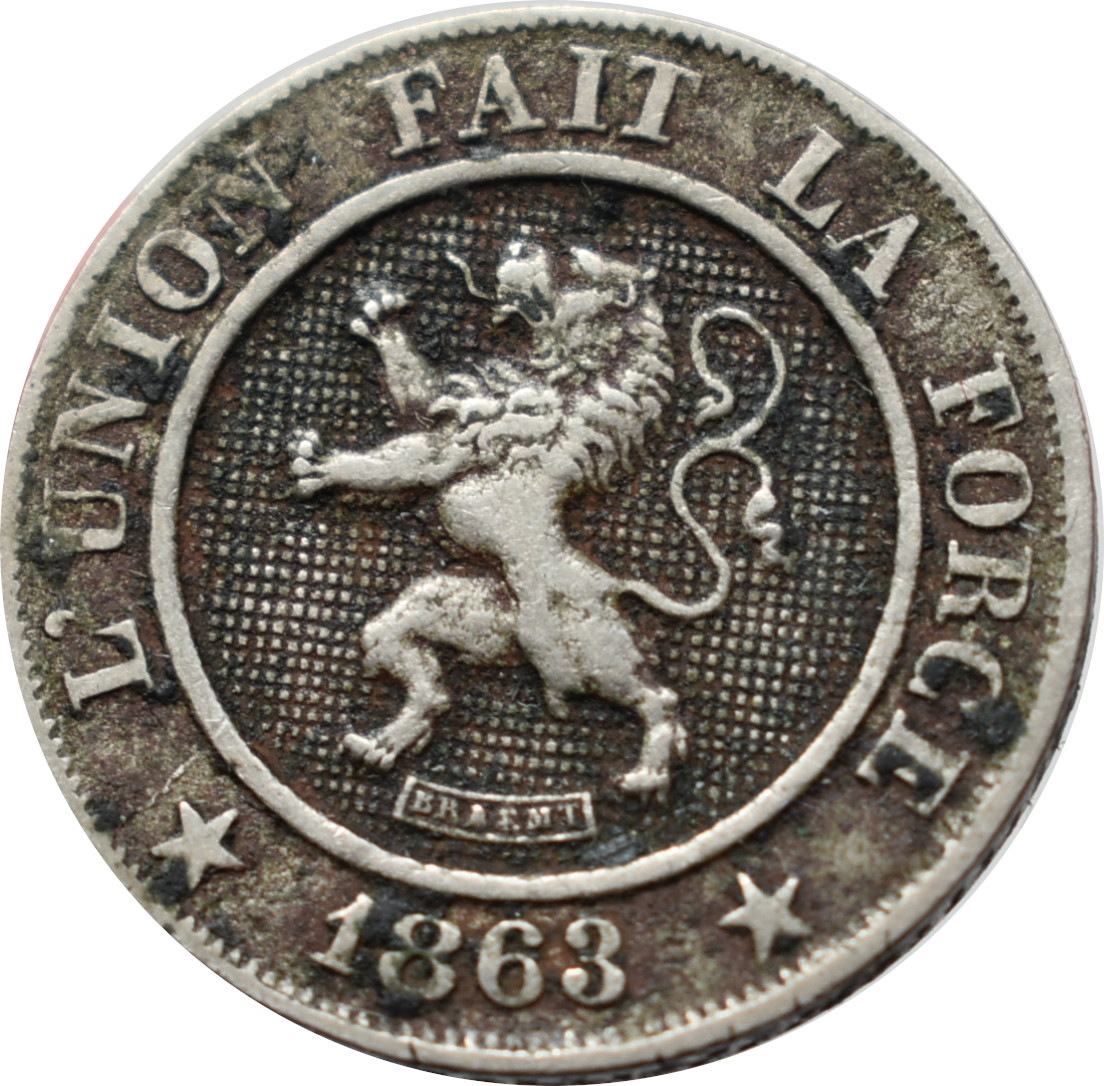 Belgicko 10 Centimes 1863