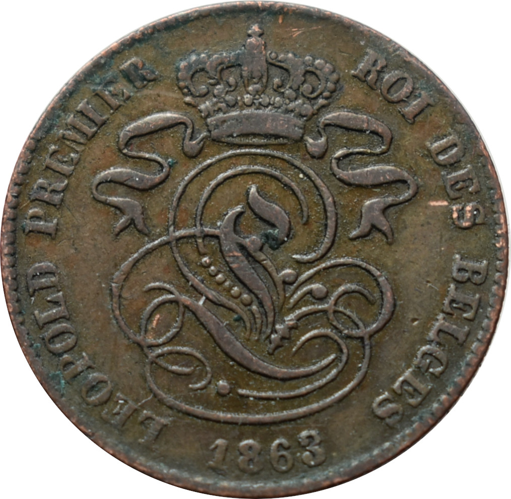Belgicko 2 Centimes 1863
