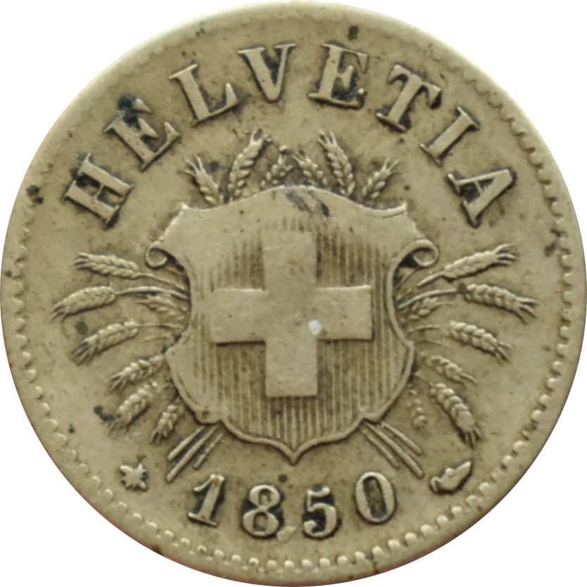 Švajčiarsko 5 Rappen 1850