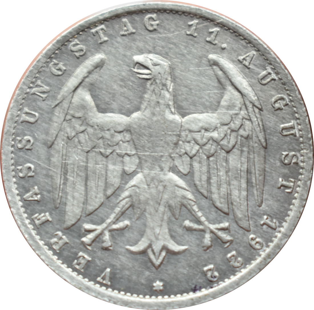 Nemecko - Weimarská republika 3 Mark 1922 E