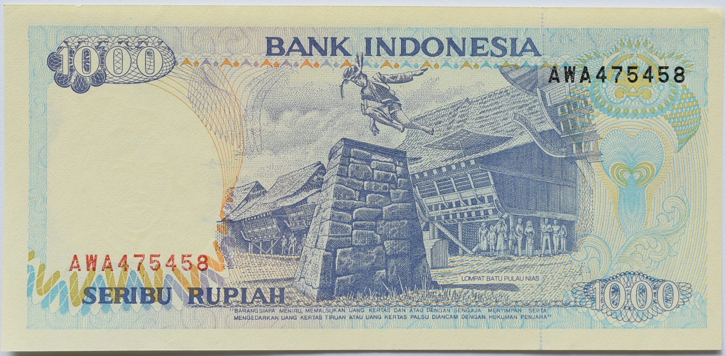 Indonézia 1000 Rupiah 1992