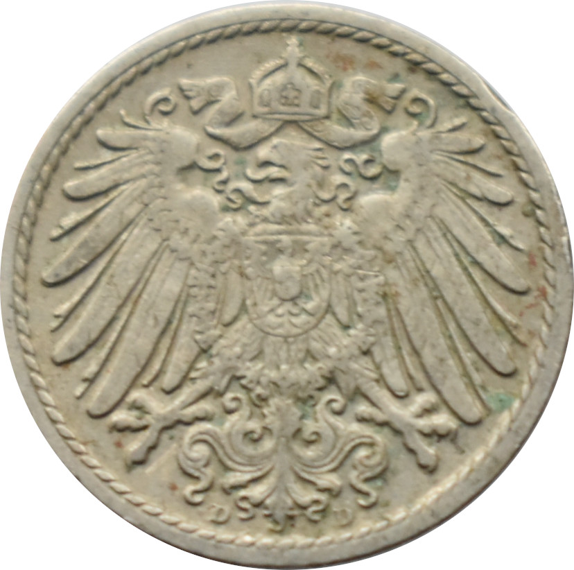 Nemecko - Nemecká ríša 5 Pfennig 1906 D