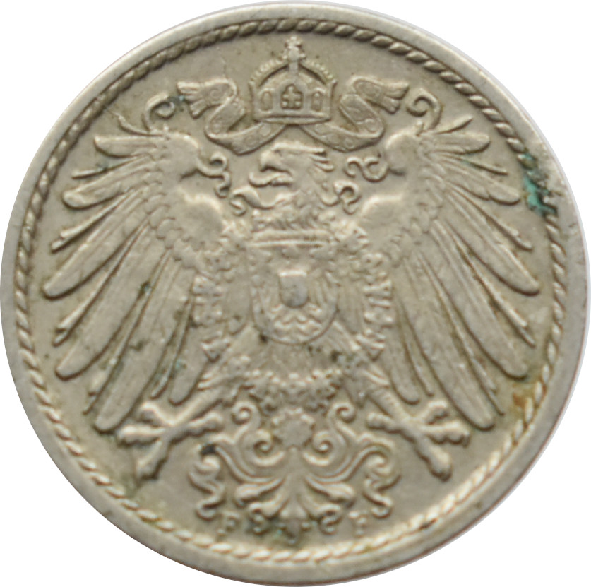 Nemecko - Nemecká ríša 5 Pfennig 1908 F