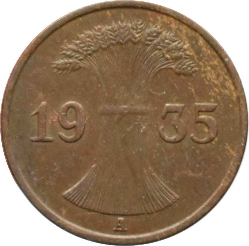 Nemecko - Weimarská republika 1 Reichspfennig 1935 A