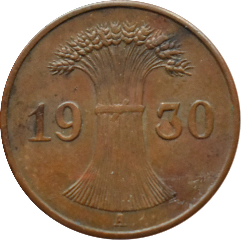 Nemecko - Weimarská republika 1 Reichspfennig 1930 A