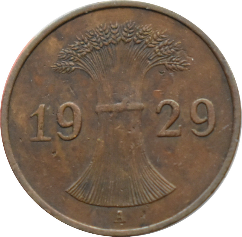 Nemecko - Weimarská republika 1 Reichspfennig 1929 A