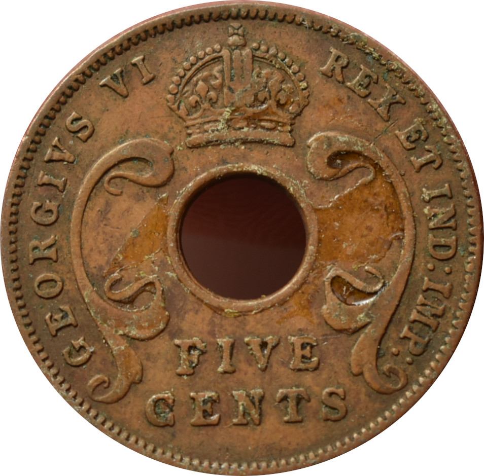 Britská Východná Afrika 5 Cents 1942
