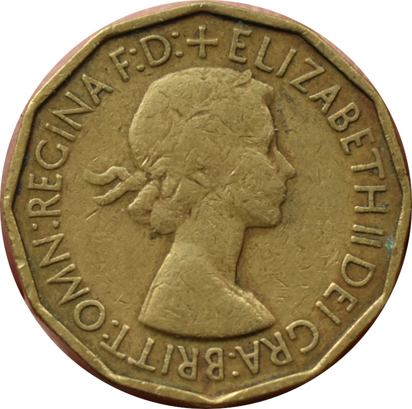 Anglicko 3 Pence 1953