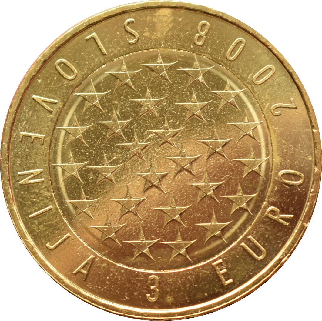 Slovinsko 3 Euro 2008