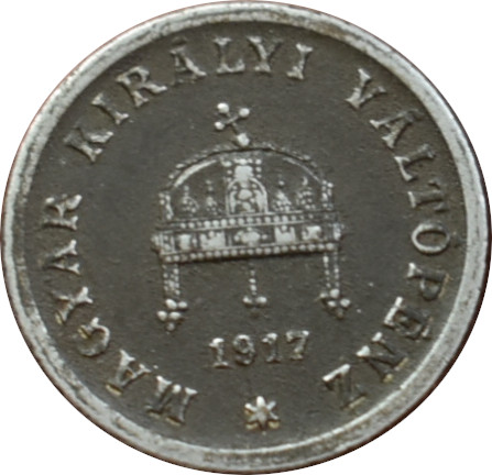F.J. 2 Fillér 1917 K.B nový typ