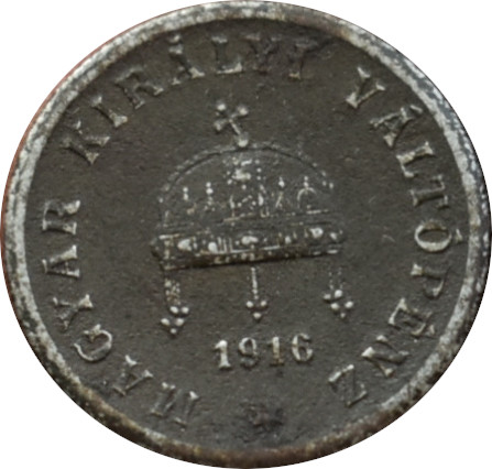 F.J. 2 Fillér 1916 K.B nový typ