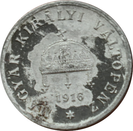 F.J. 2 Fillér 1916 K.B nový typ