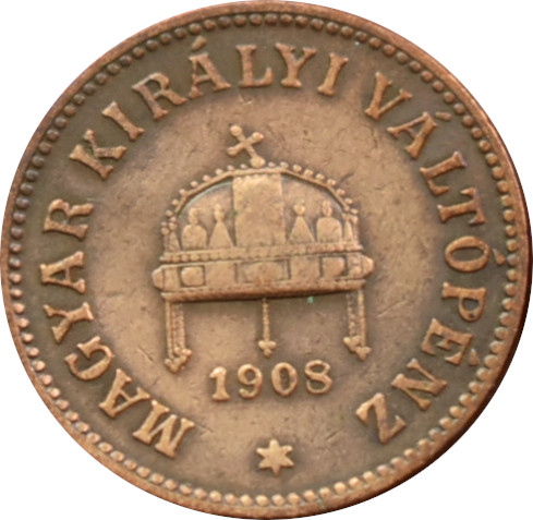 F.J. 2 Fillér 1908 K.B
