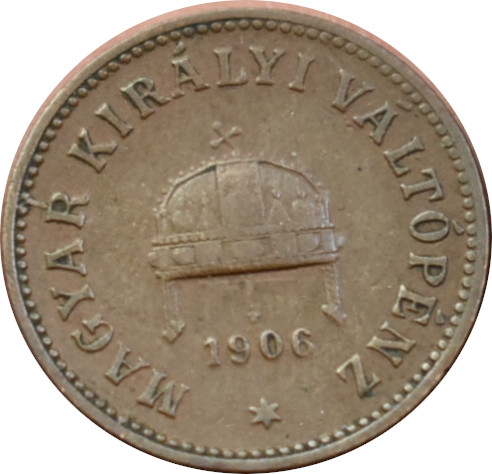 F.J. 2 Fillér 1906 K.B