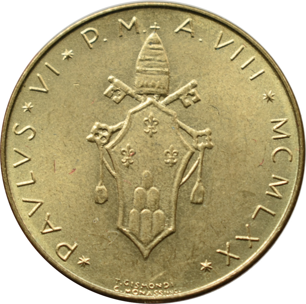 Vatikán 20 Lira 1970