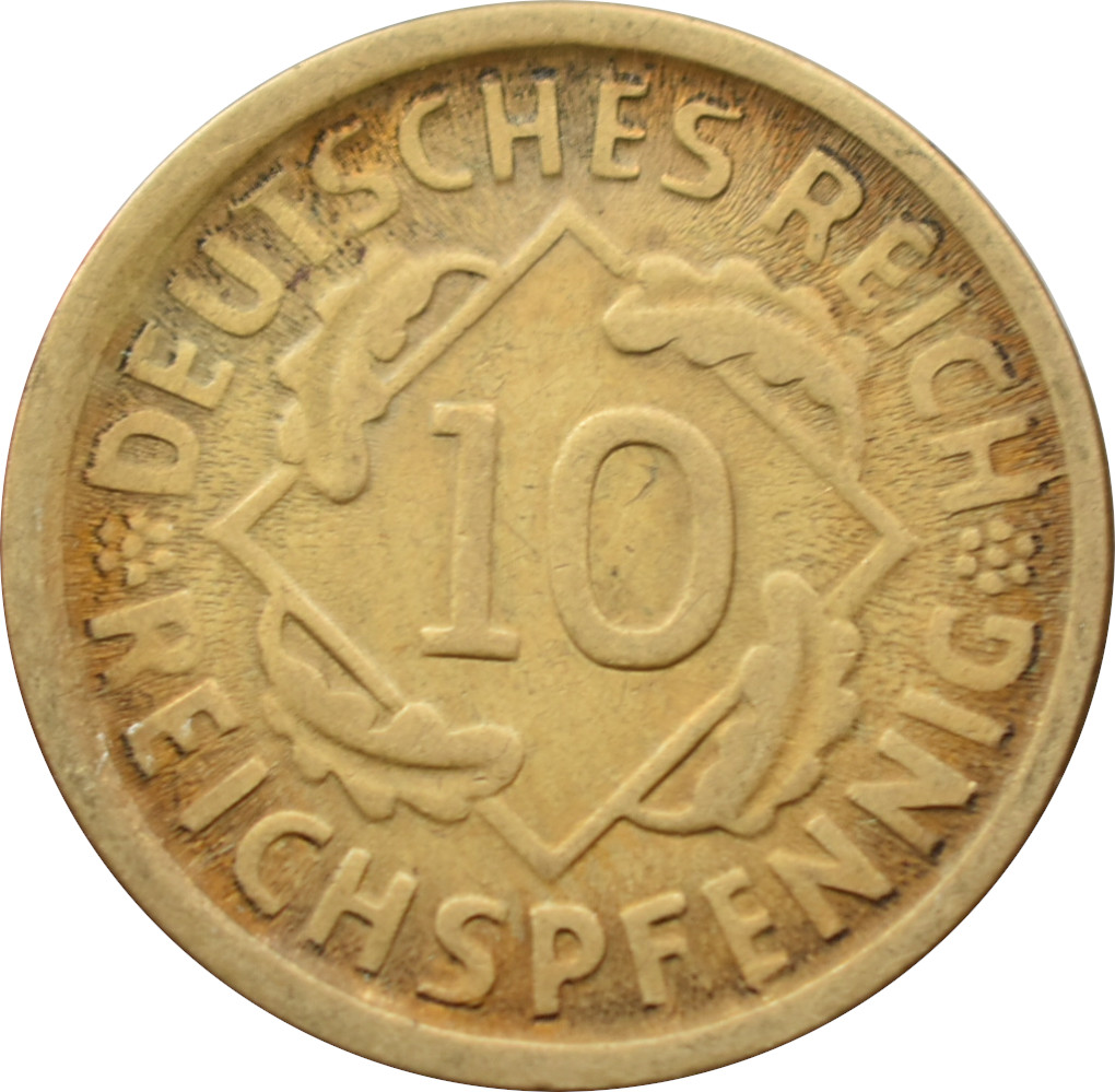 Nemecko - Weimarská republika 10 Reichspfennig 1925 D