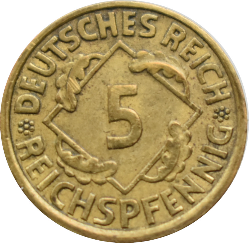 Nemecko - Weimarská republika 5 Reichspfennig 1936 A
