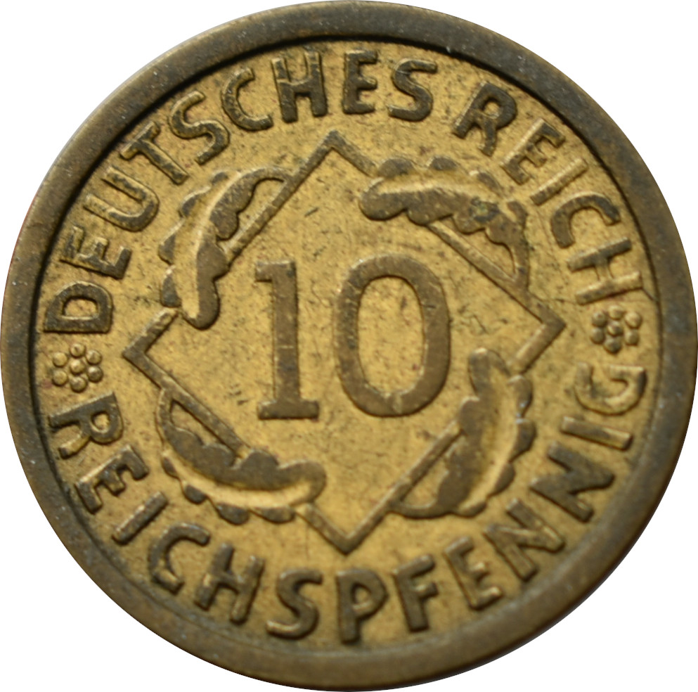 Nemecko - Weimarská republika 10 Reichspfennig 1925 A