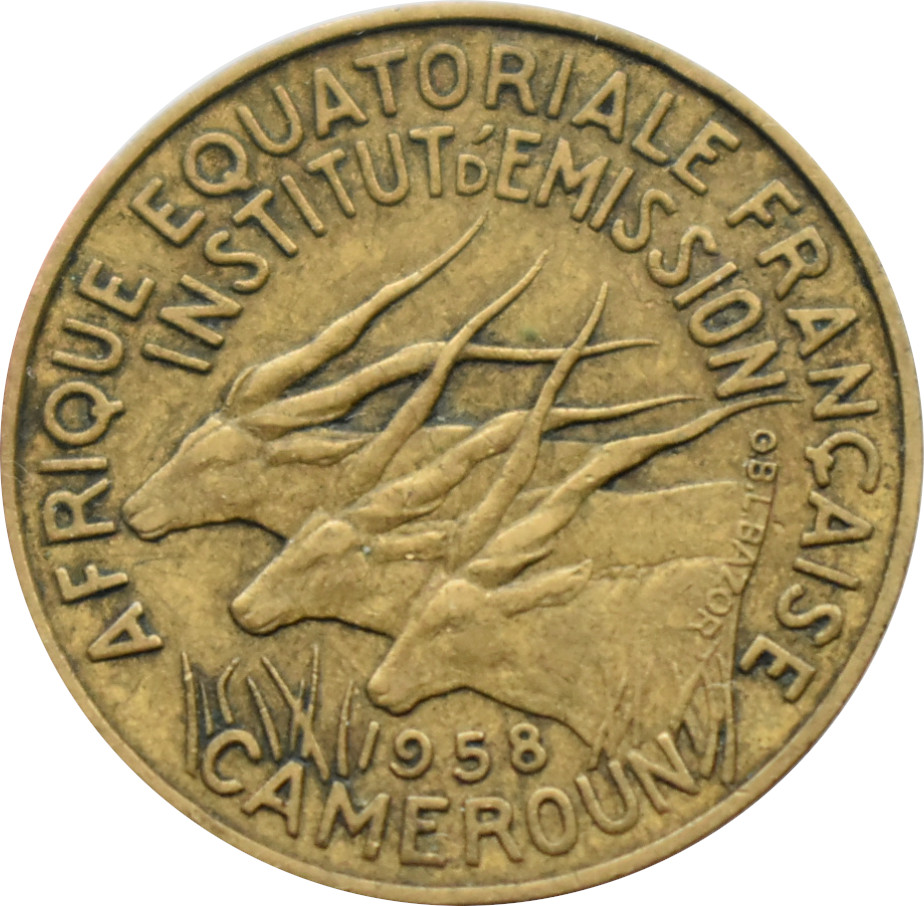 Francúzska Rovníková Afrika Kamerun 10 Francs 1958