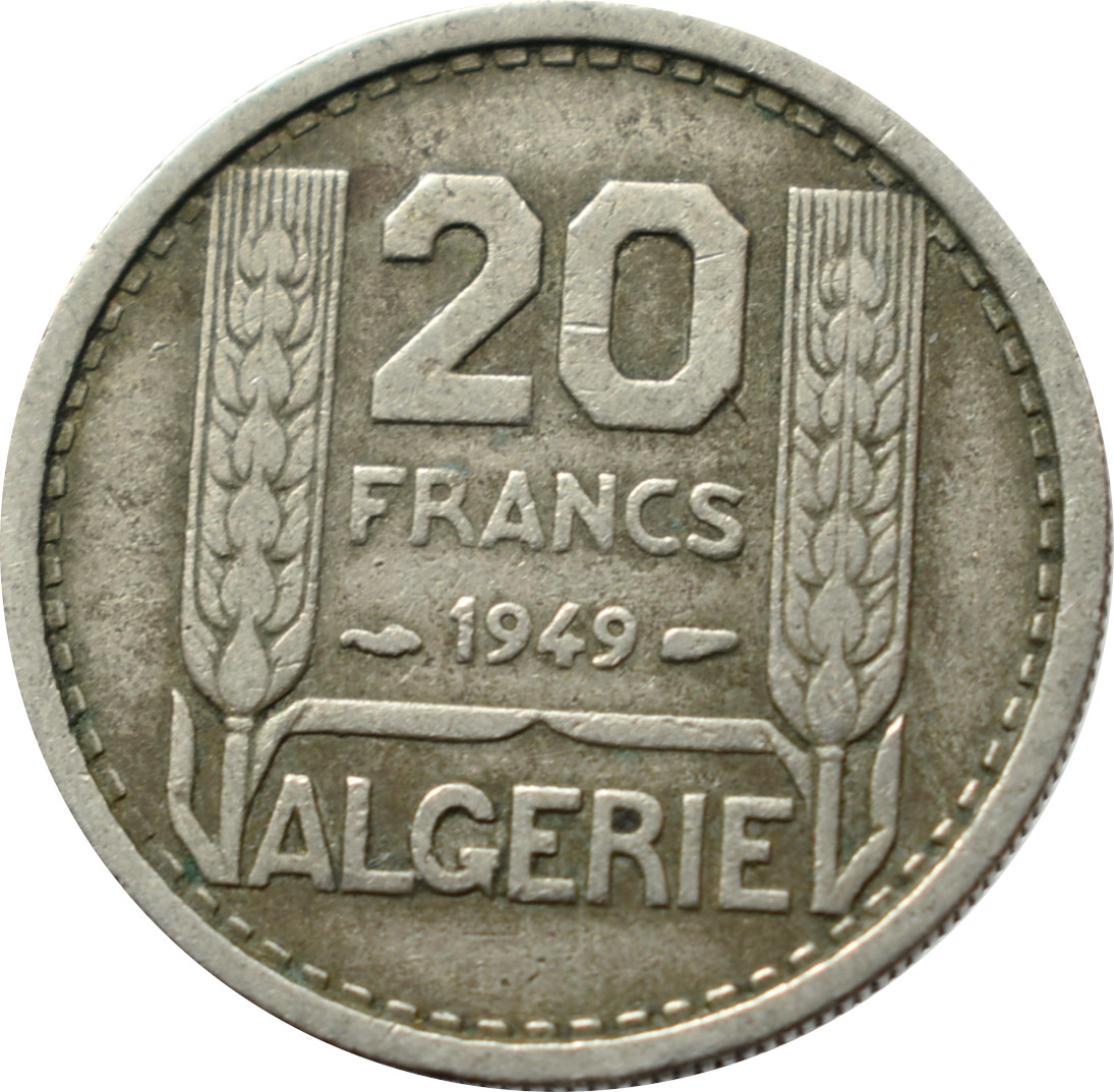 Alžírsko 20 Francs 1949