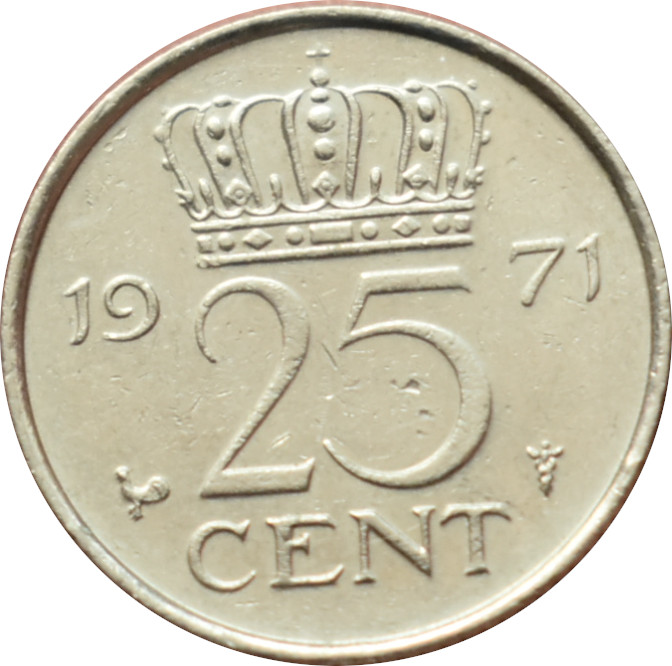 Holandsko 25 Cents 1971