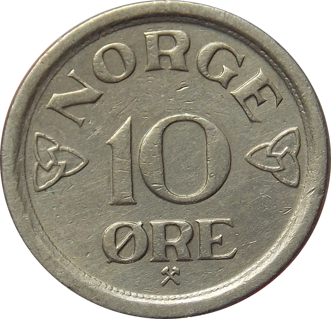 Nórsko 10 Ore 1957