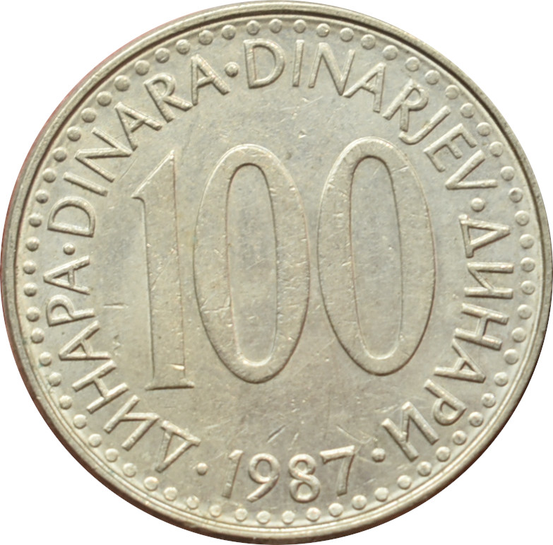 Juhoslávia 100 Dinara 1987