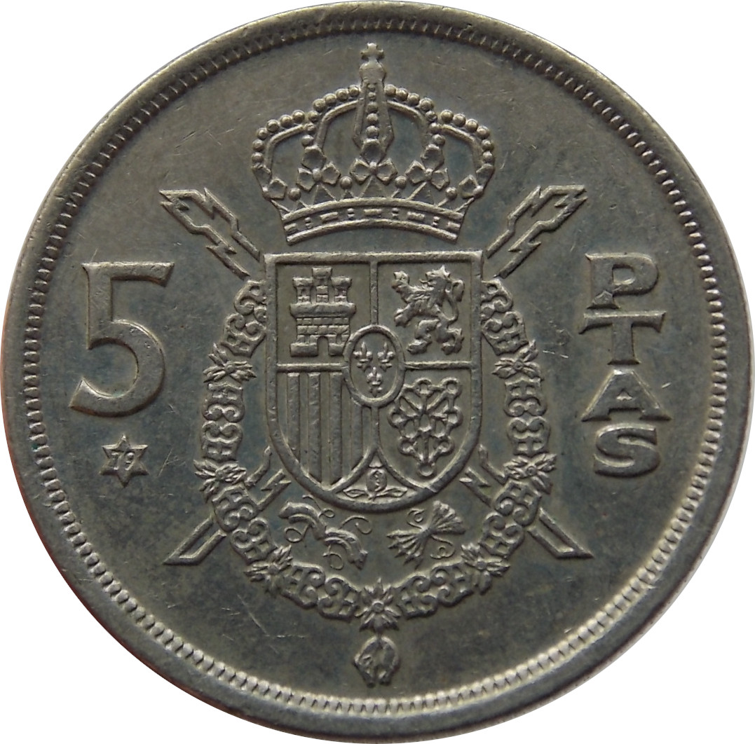 Španielsko 5 Pesetas 1975