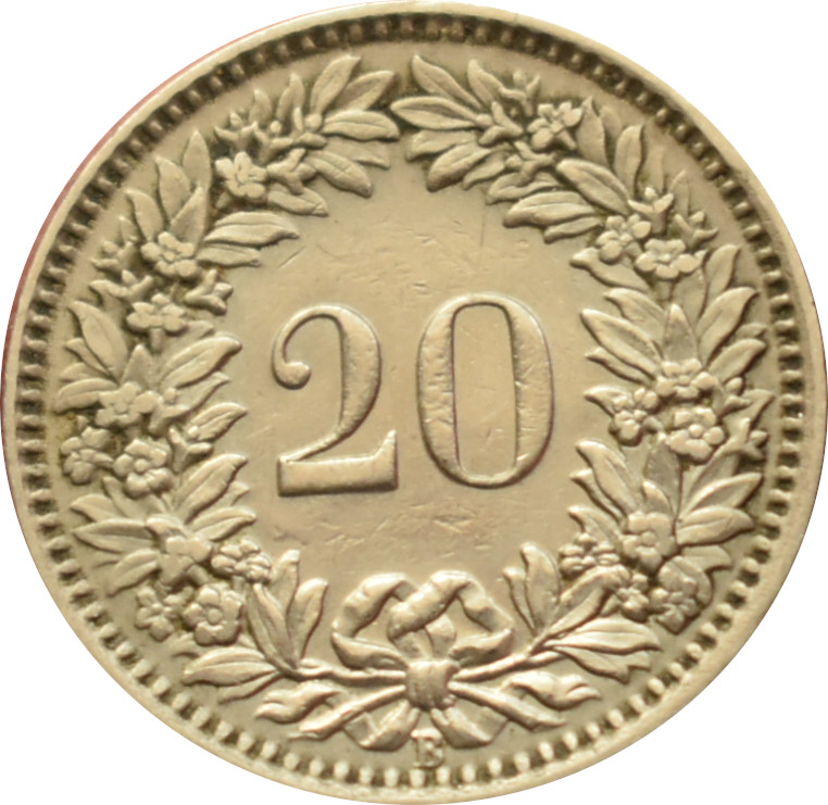 Švajčiarsko 20 Rappen 1931