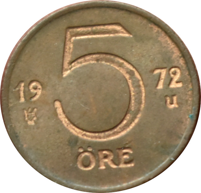 Švédsko 5 Ore 1972