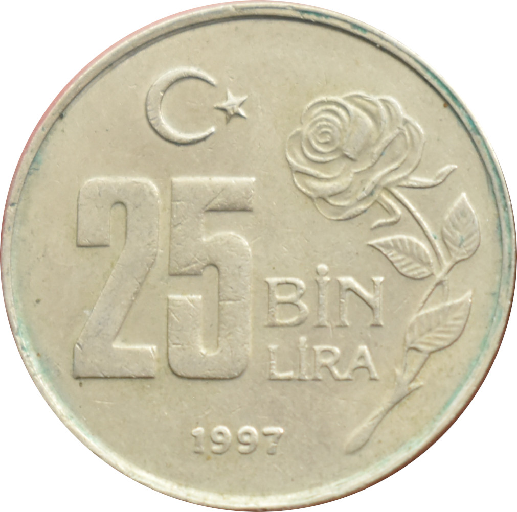 Turecko 25 Bin Lira 1997