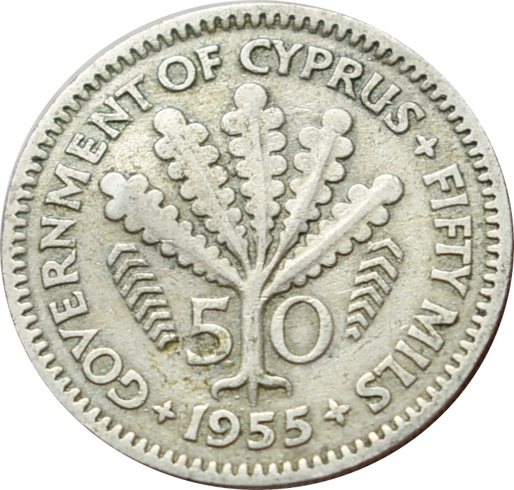 Cyprus 50 Mils 1955
