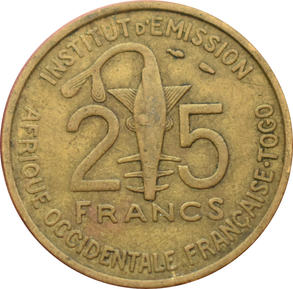 Francúzska západná Afrika Togo 25 Francs 1957