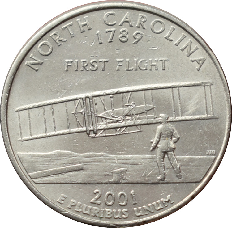 Spojené štáty 1/4 Dollar 2001 North Carolina