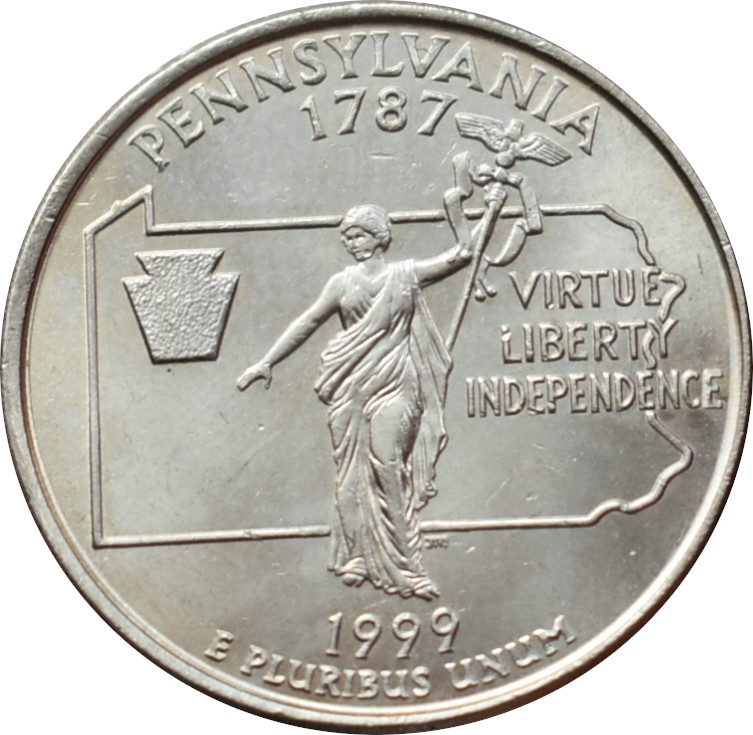 Spojené štáty 1/4 Dollar 1999 Pennsylvania