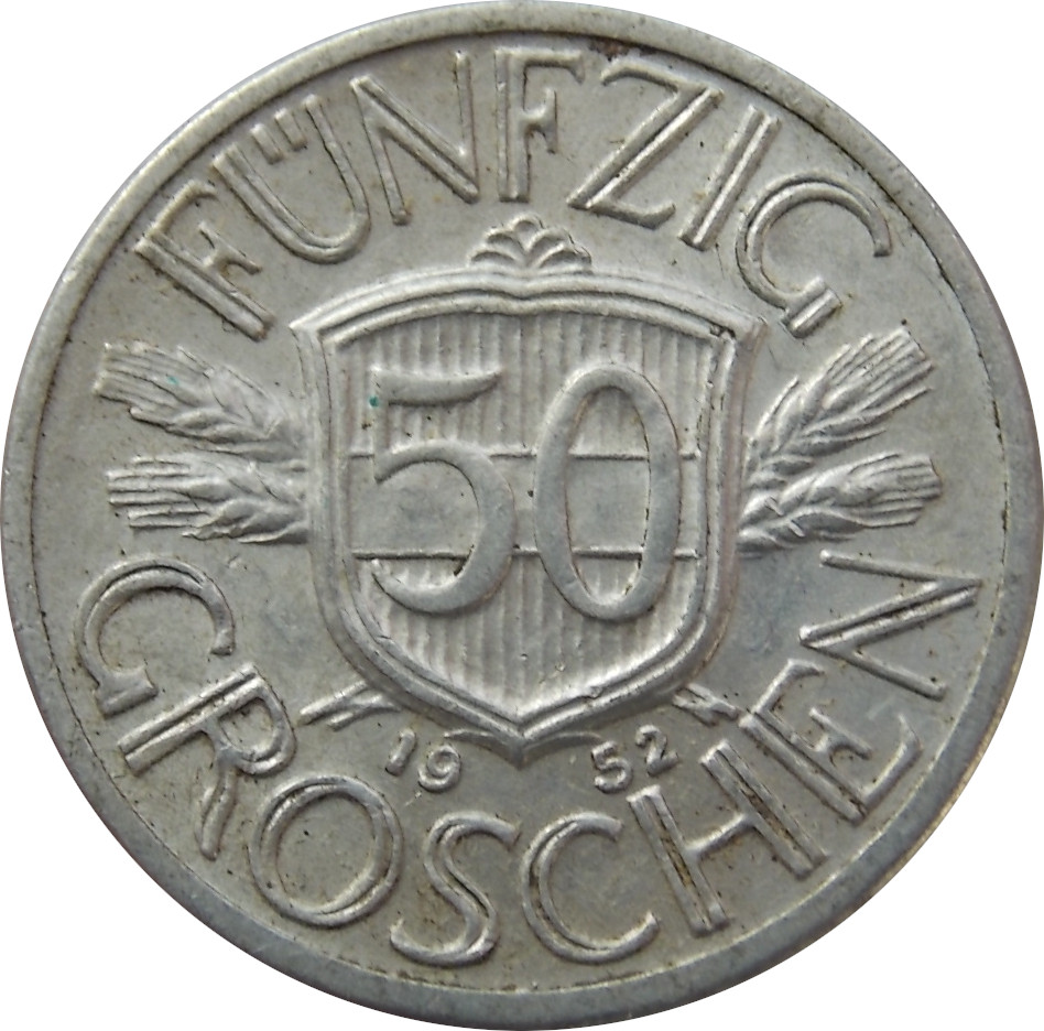 Rakúsko 50 Groschen 1952