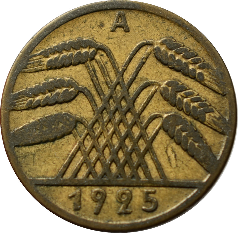 Nemecko - Weimarská republika 10 Reichspfennig 1925 A