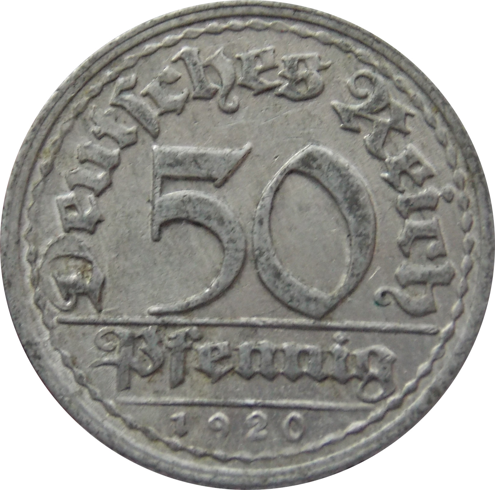 Nemecko - Weimarská republika 50 Pfennig 1920 D
